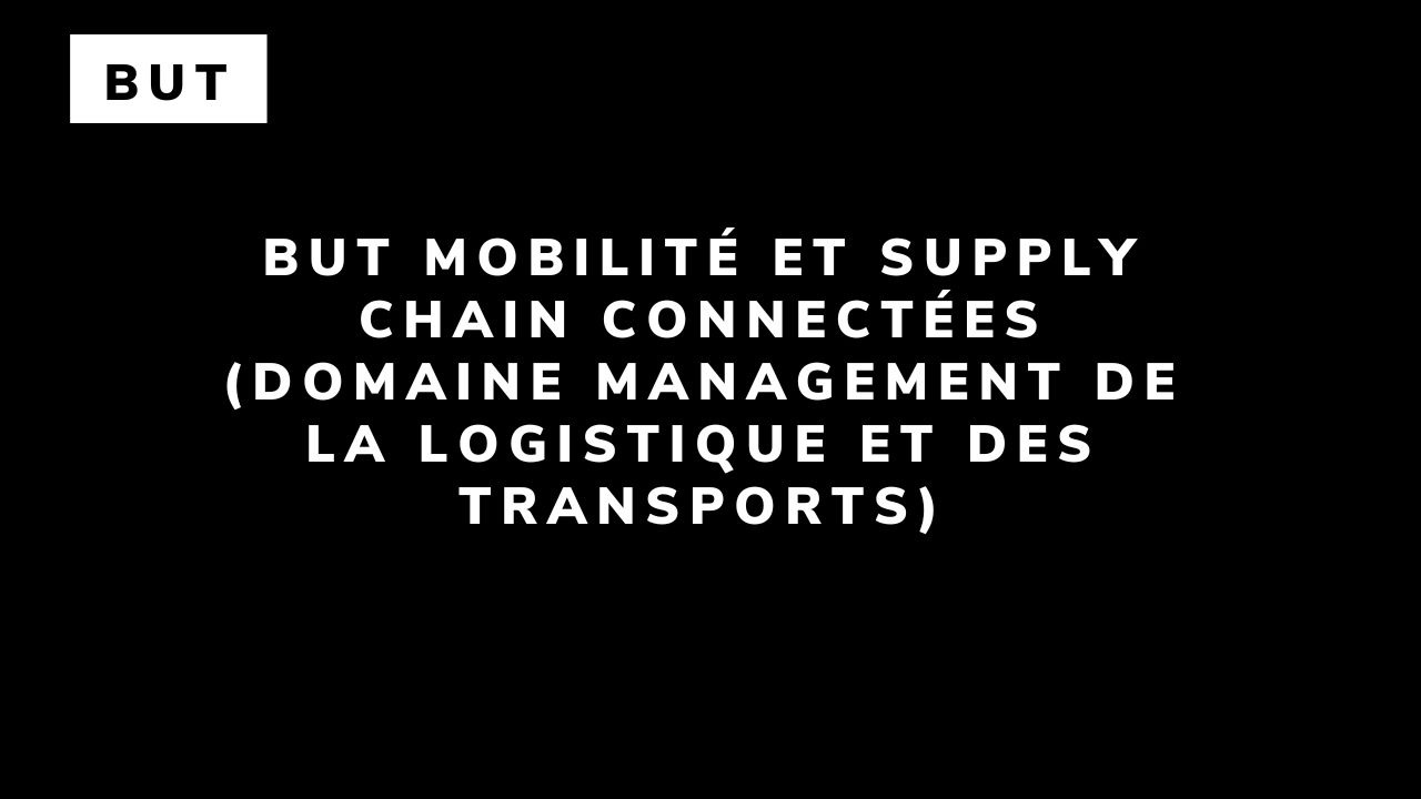 BUT Mobilité et supply chain connectées (domaine Management de la logistique et des transports)