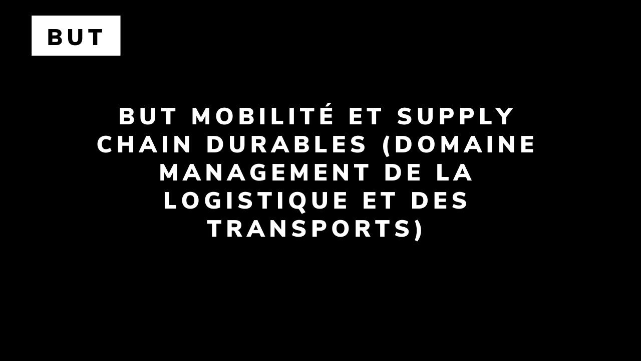 BUT Mobilité et supply chain durables (domaine Management de la logistique et des transports)