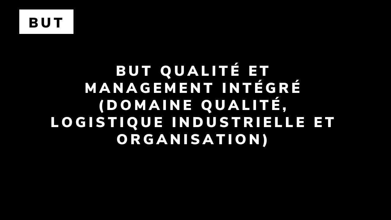 BUT Qualité et management intégré (domaine Qualité, Logistique Industrielle et Organisation)