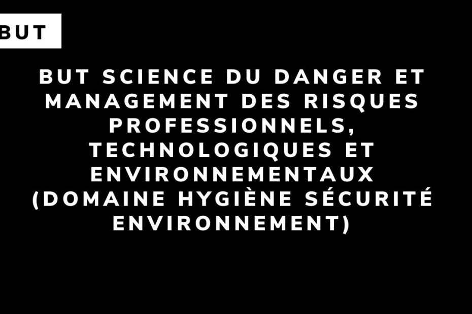 BUT Science du danger et management des risques professionnels, technologiques et environnementaux (domaine Hygiène Sécurité Environnement)