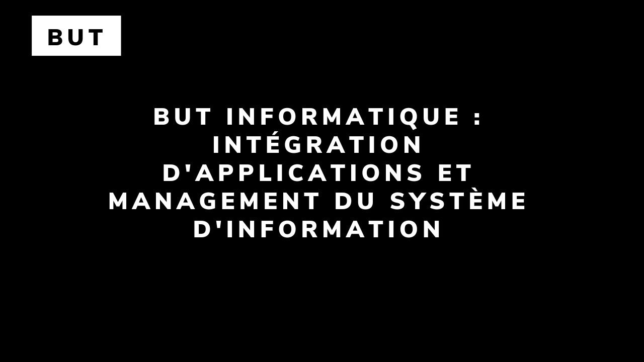 BUT Informatique : Intégration d’applications et management du système d’information