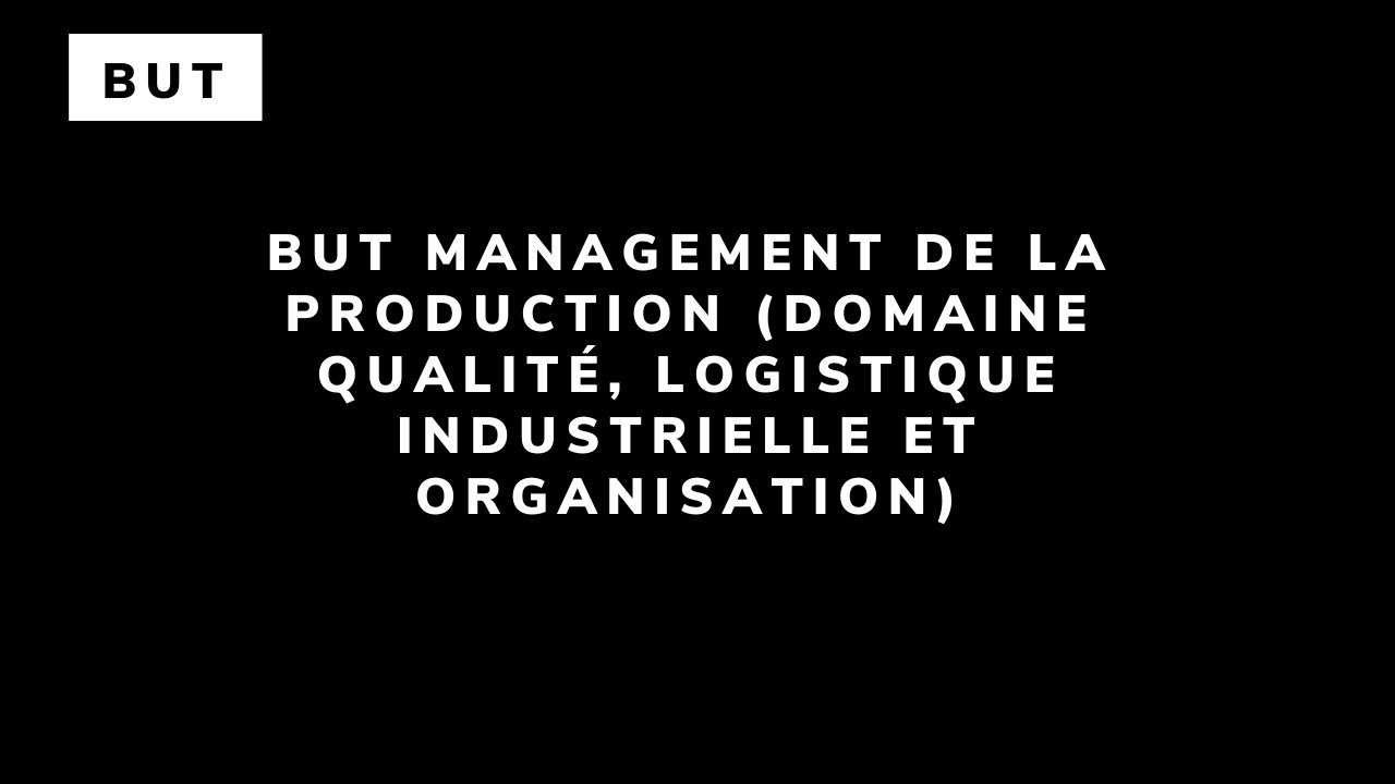 BUT Management de la production (domaine Qualité, Logistique Industrielle et Organisation)
