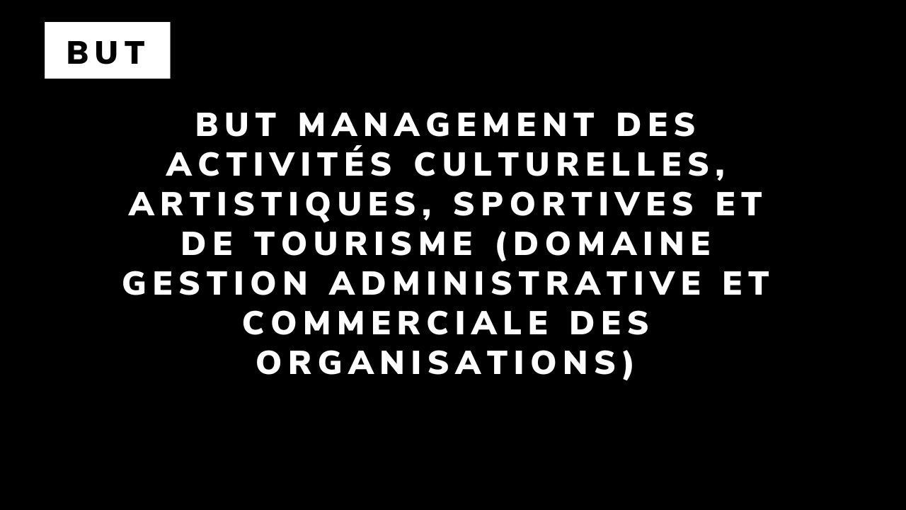 BUT Management des activités culturelles, artistiques, sportives et de tourisme (domaine Gestion administrative et commerciale des organisations)