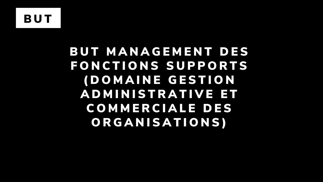 BUT Management des fonctions supports (domaine Gestion administrative et commerciale des organisations)