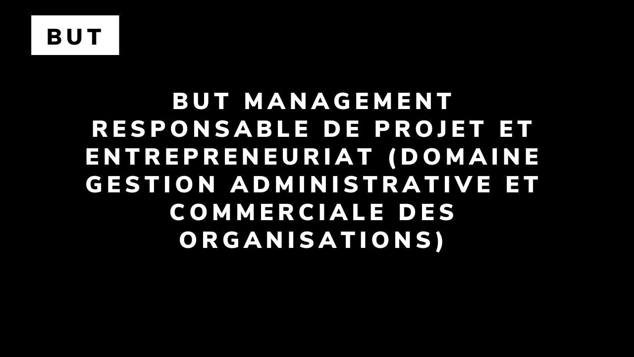 BUT Management responsable de projet et Entrepreneuriat (domaine Gestion administrative et commerciale des organisations)