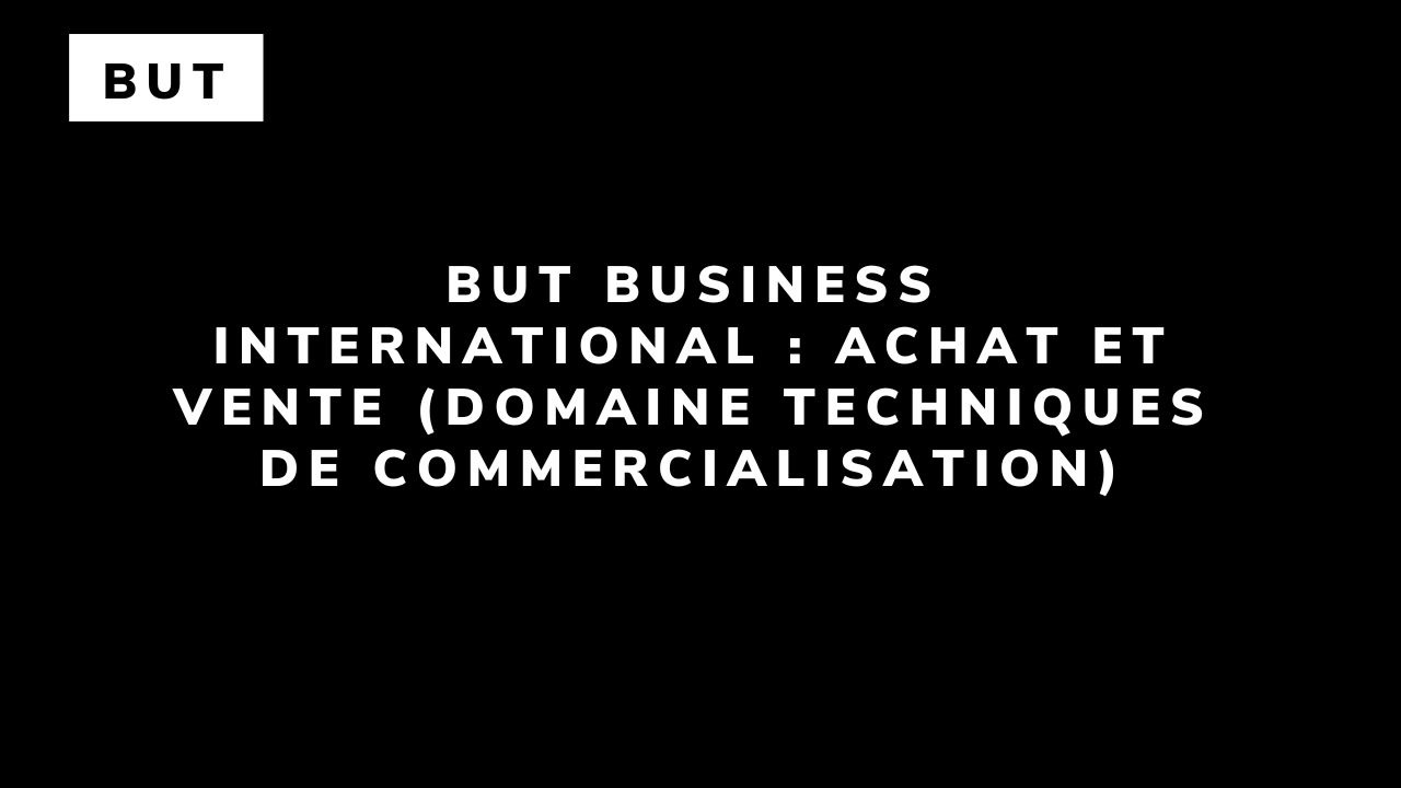BUT Business international : achat et vente (domaine Techniques de commercialisation)
