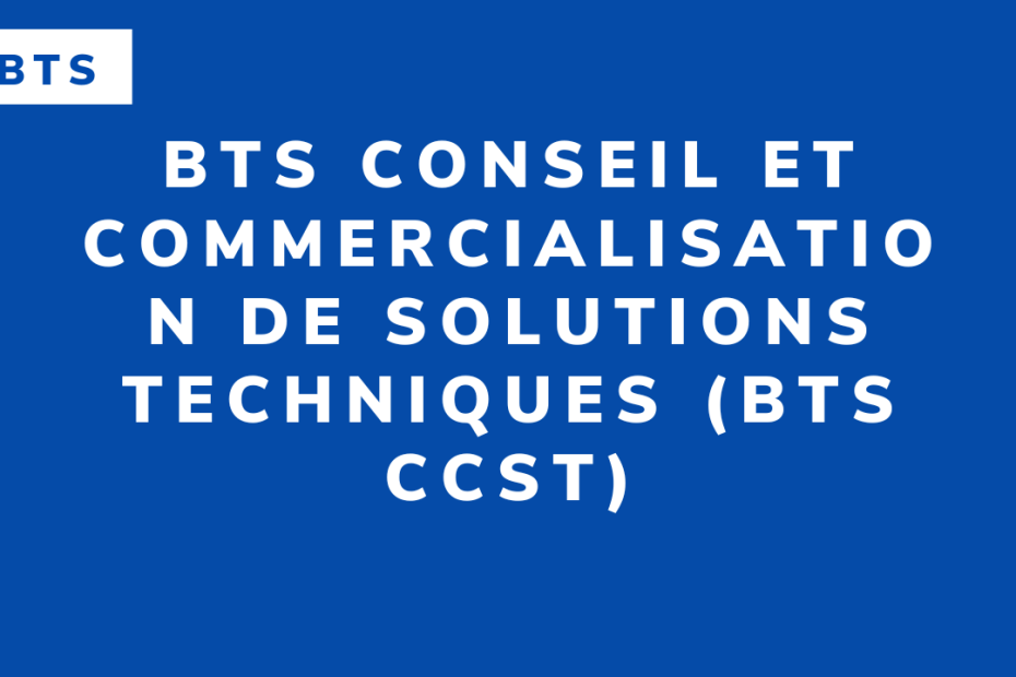 BTS Conseil et commercialisation de solutions techniques (BTS CCST)