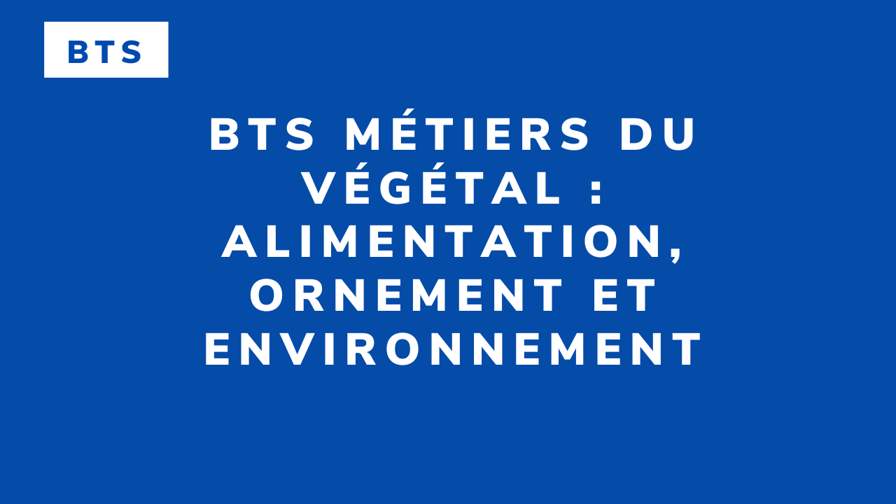 BTS Métiers du végétal : alimentation, ornement et environnement