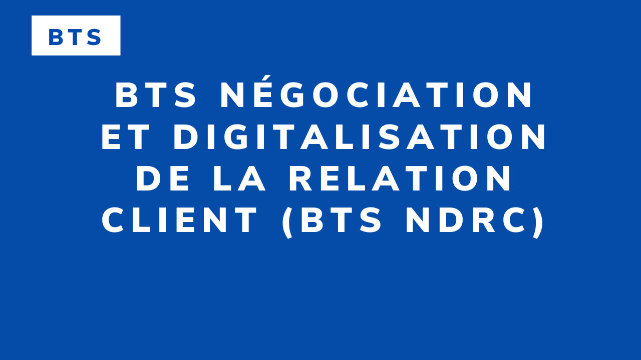 BTS Négociation et digitalisation de la relation client (BTS NDRC)