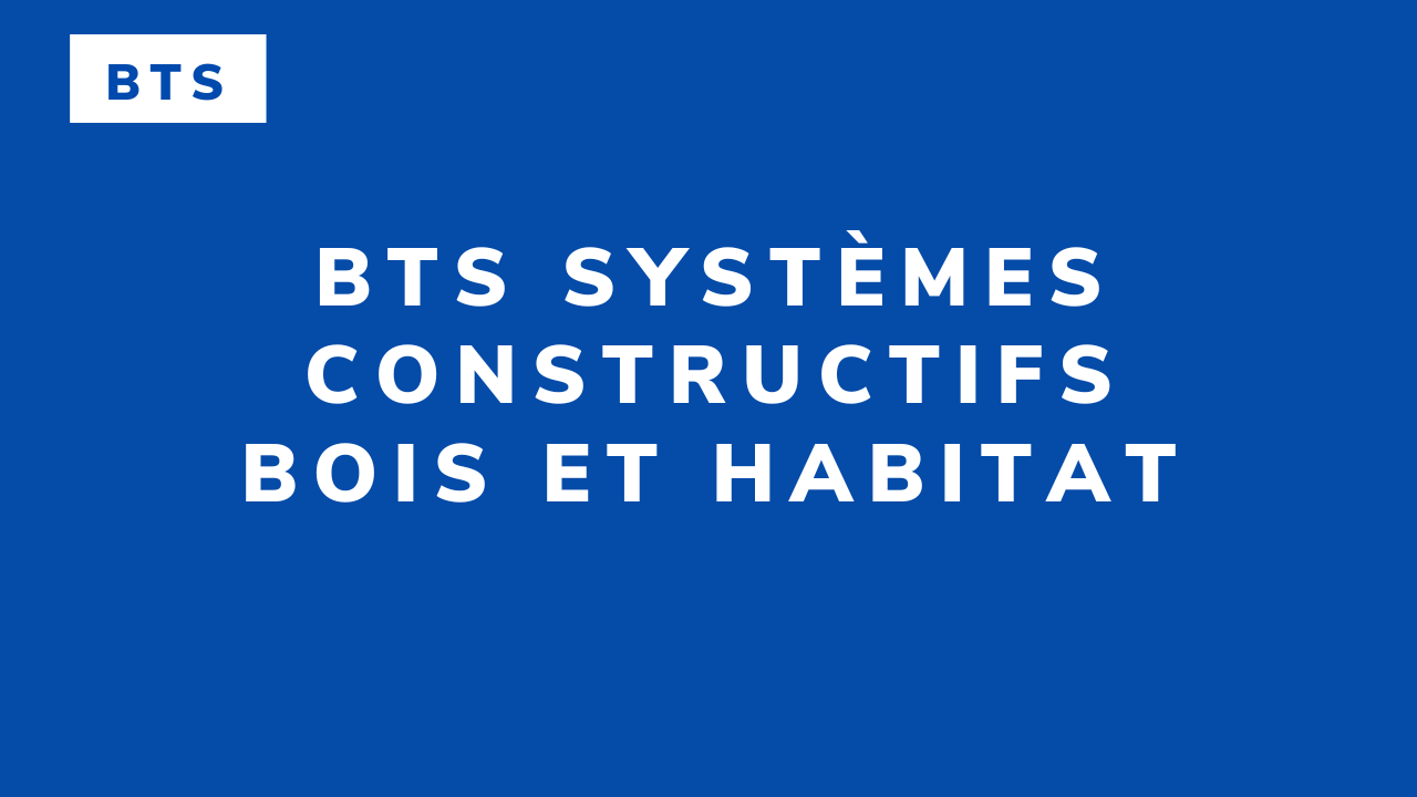 BTS Systèmes constructifs bois et habitat